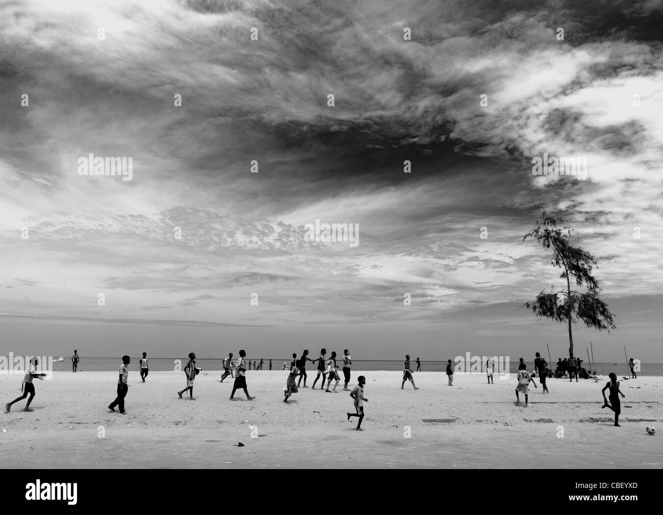 Boys Playing Football On The Beach, Benguela, Angola Stock Photo - Alamy