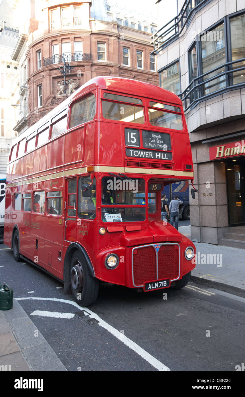 old routemaster red double deck bus on fleet street london england uk ...
