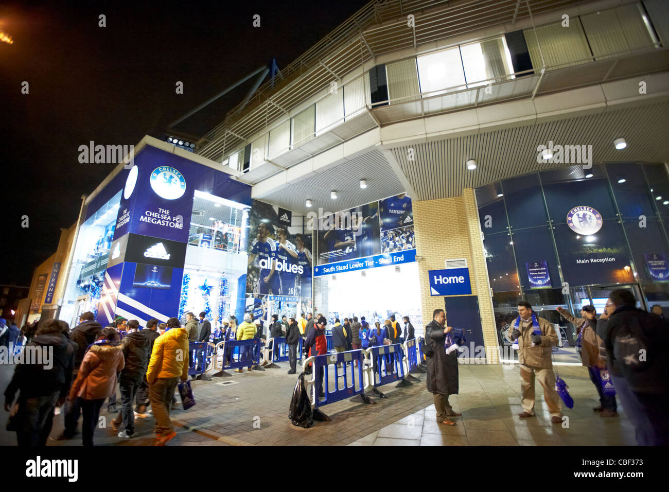 megastore and stamford bridge football ground home to chelsea fc london uk united kingdom Stock Photo