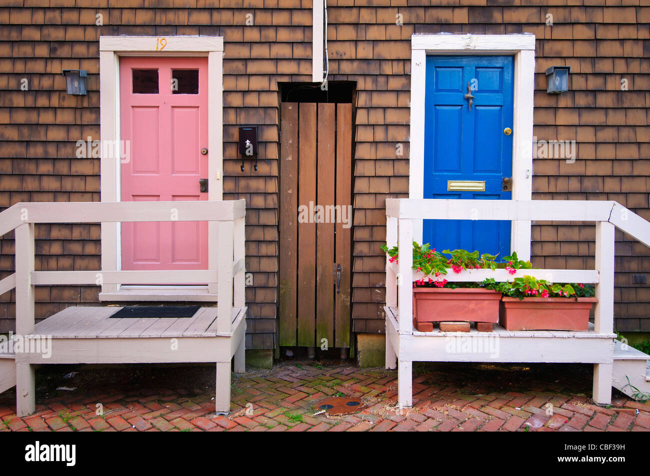 House doors on Fleet Street,Historic Downtown Annapolis Maryland MD USA