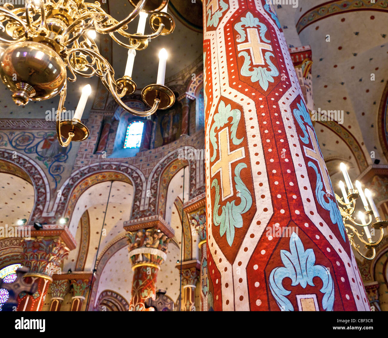 The Romanesque church in Issoire, in the Auvergne region of central France. Stock Photo