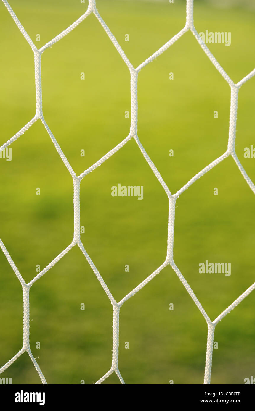 Detail of a soccer football goal net Stock Photo Alamy