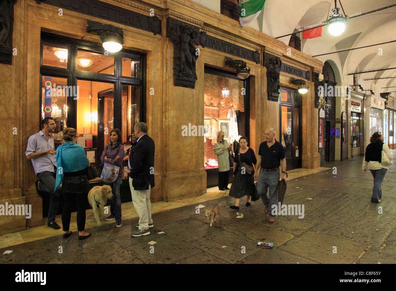 Italy, Piedmont, Turin, Via Po, street scene, people, Stock Photo