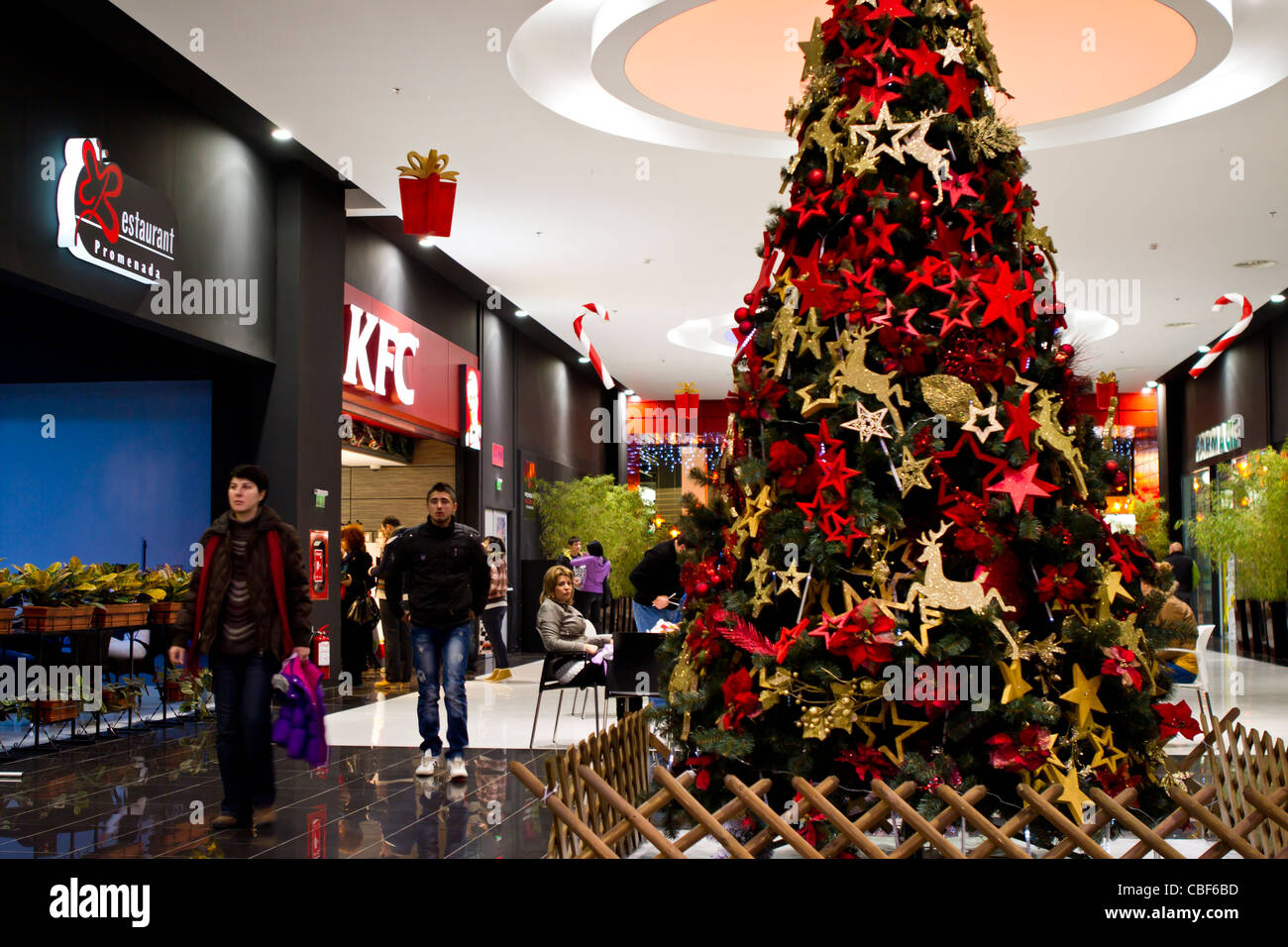 Christmas tree in to the MALL Stock Photo