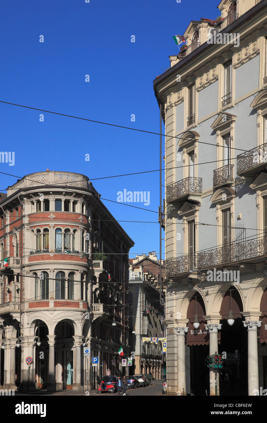 Italy, Piedmont, Turin, street scene, architecture, Stock Photo