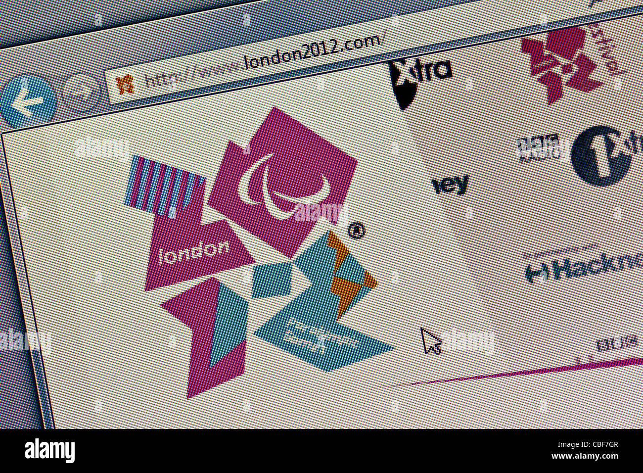 London 2012 Paralympics logo and website close up Stock Photo