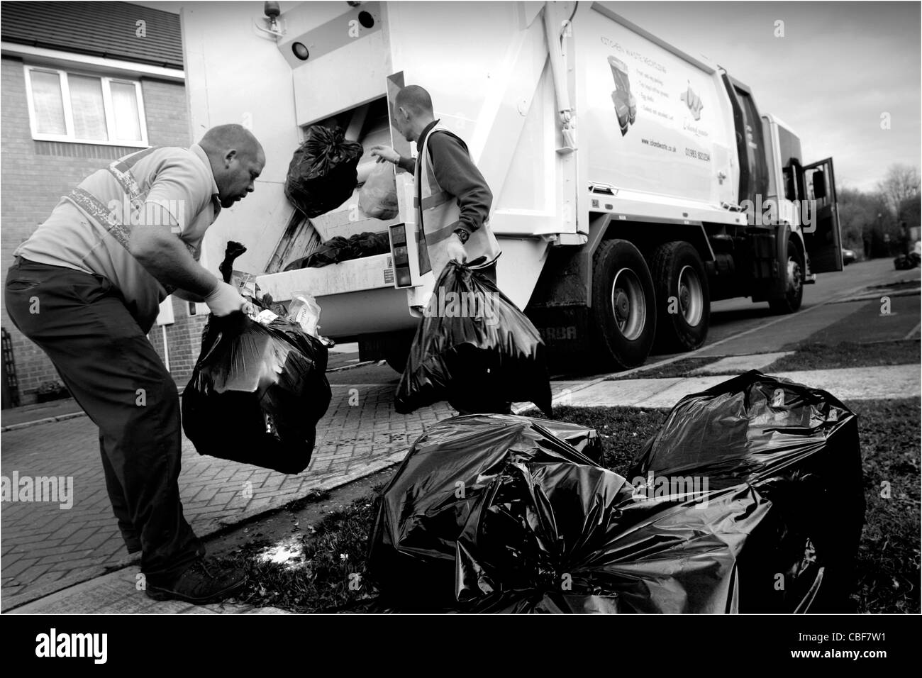 Rubbish collectors uk Black and White Stock Photos & Images Alamy