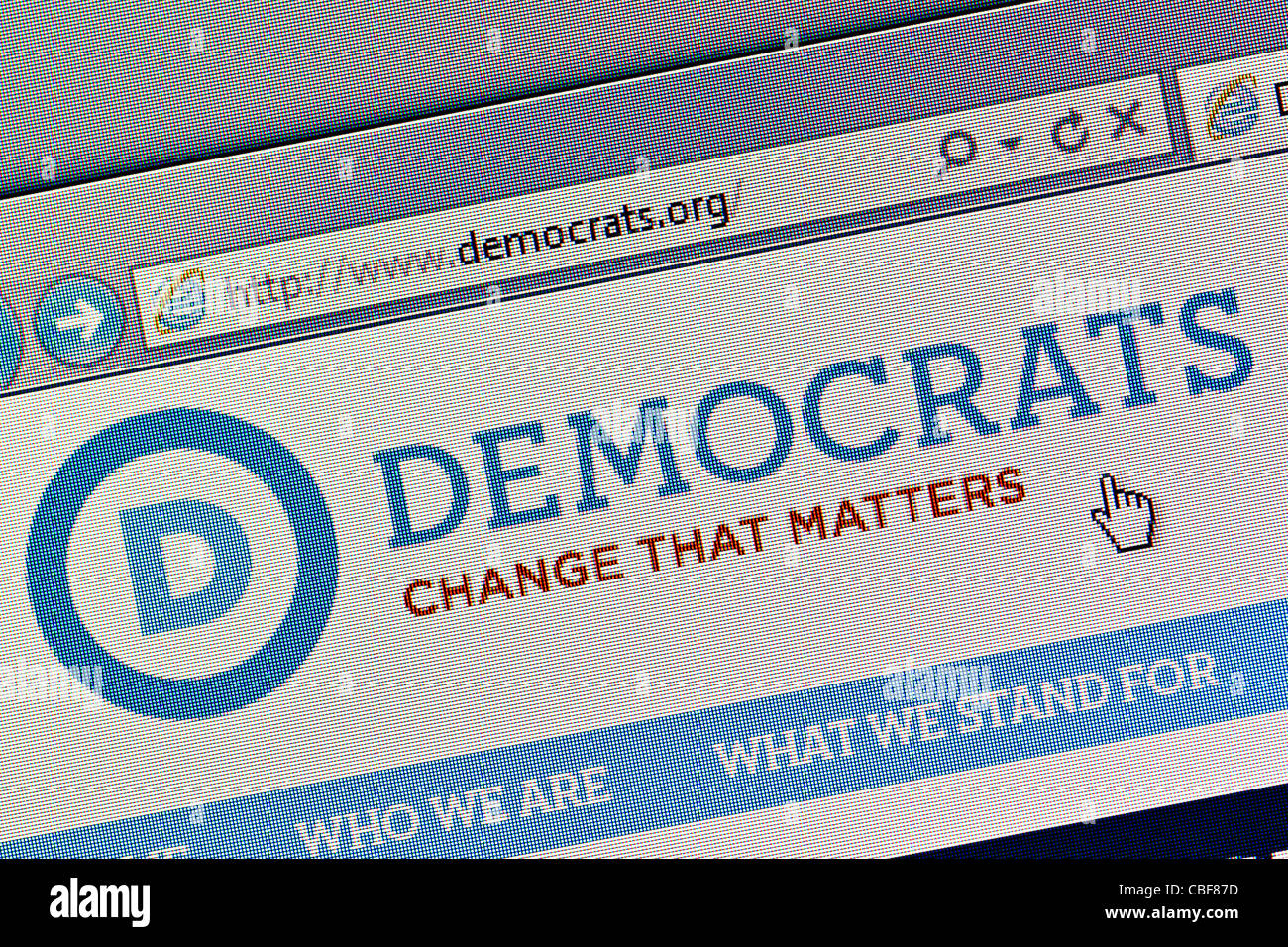 Democrats US logo and website close up Stock Photo