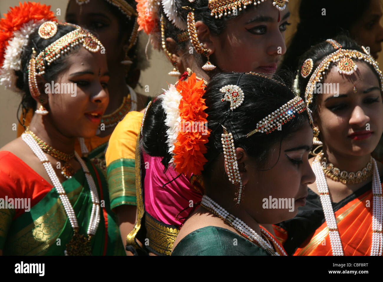 oriental indian dance group in rome italy Stock Photo