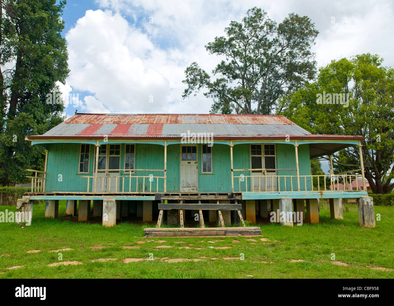 One Of The First Settlers Wooden Houses, Lubango, Angola Stock Photo