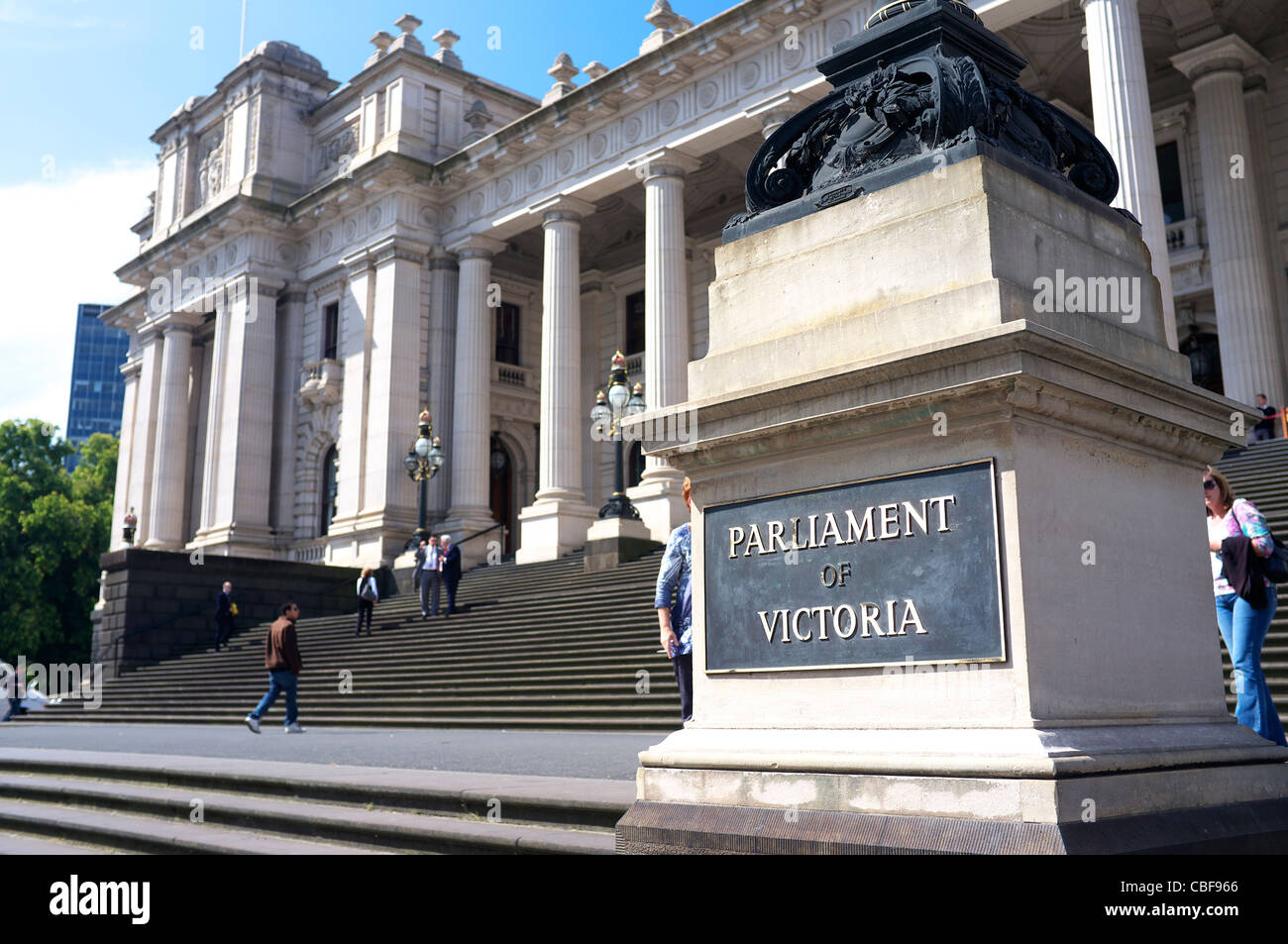 Parliament of Victoria, Spring Street, Melbourne, Australia Stock Photo