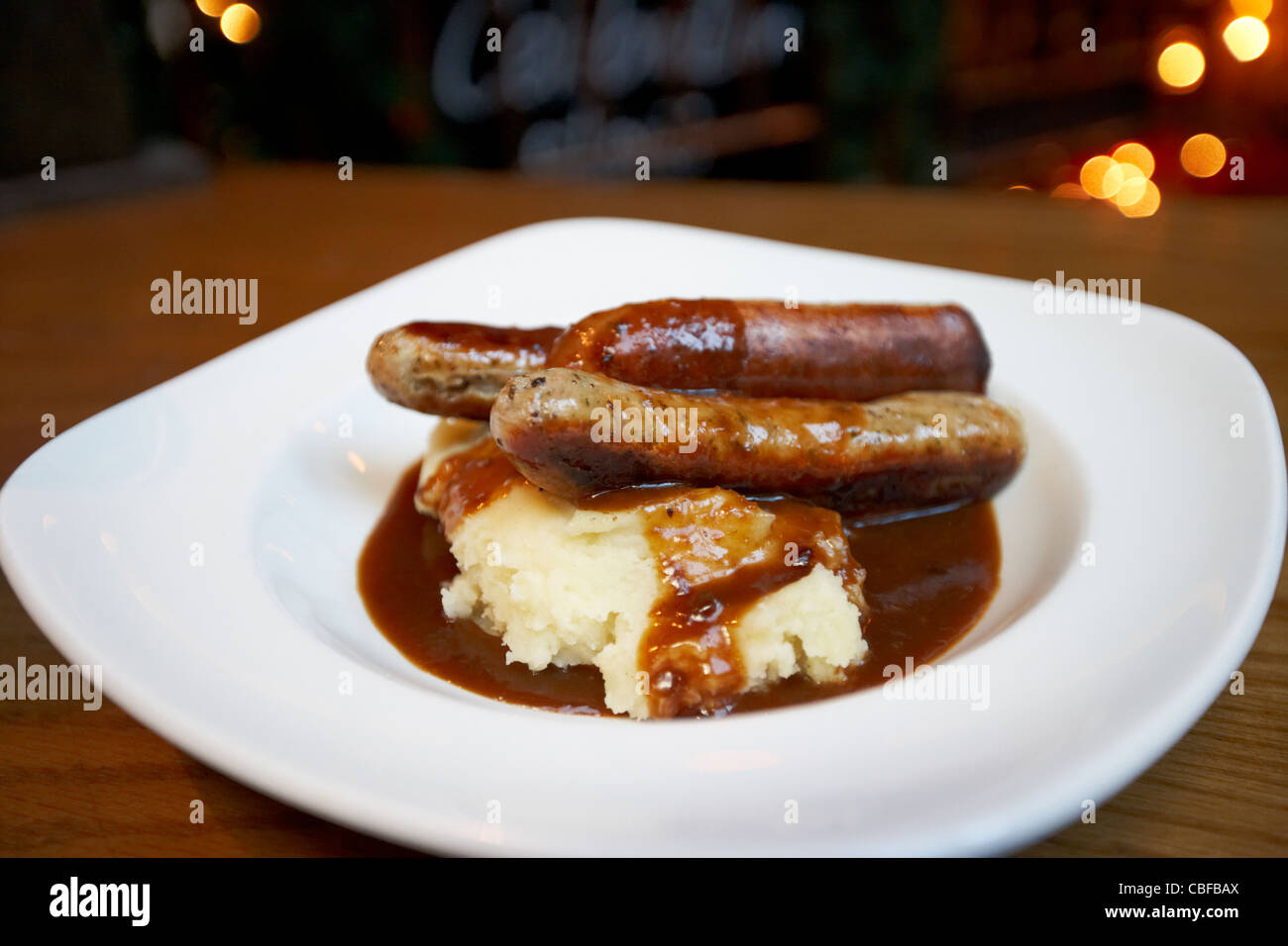 bangers and mash in a gastro pub in london england united kingdom uk Stock Photo