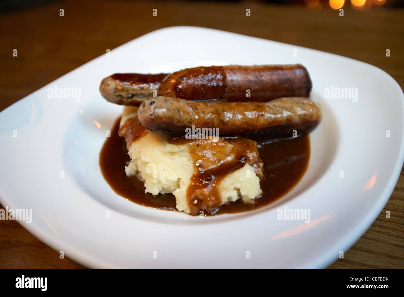 bangers and mash in a gastro pub in london england united kingdom uk Stock Photo