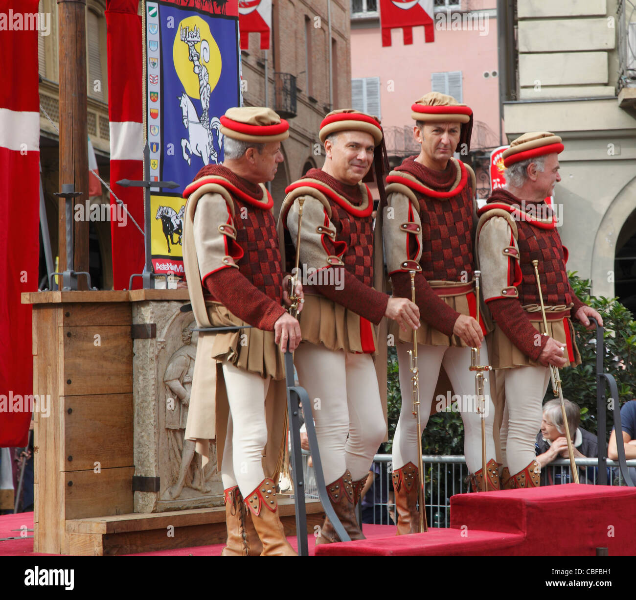 Italy, Piedmont, Asti, Palio, festival, people, historical costumes, Stock Photo