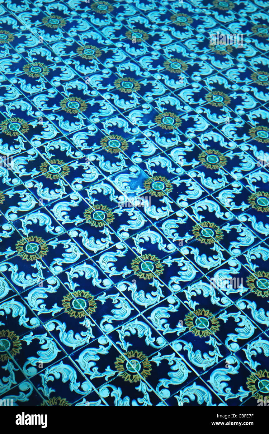 Spanish tile in a swimming pool Stock Photo - Alamy
