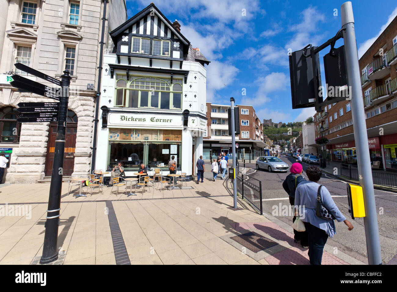 Pedestrians and Shoppers walking in Dover, England. Stock Photo