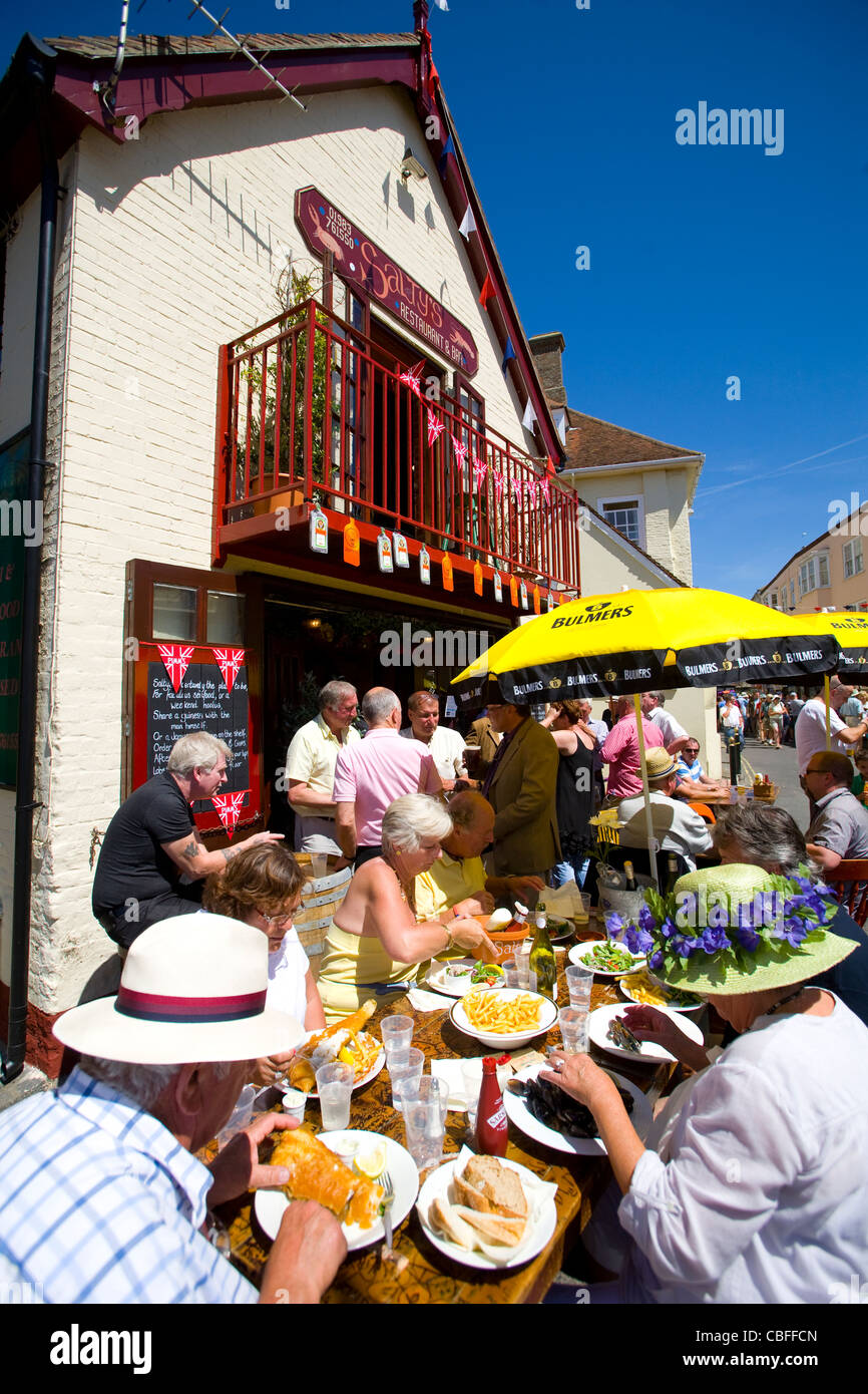 Salties Restaurant, Old Gaffers Festival, Yarmouth, Isle of Wight, England, UK Stock Photo