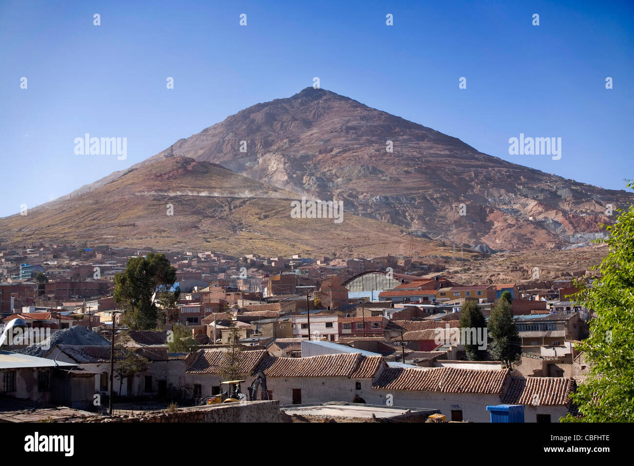 Cerro Rico the mountaign rich in silver zinc, tin, and many other metals and minerals Potosi' Bolivia Stock Photo
