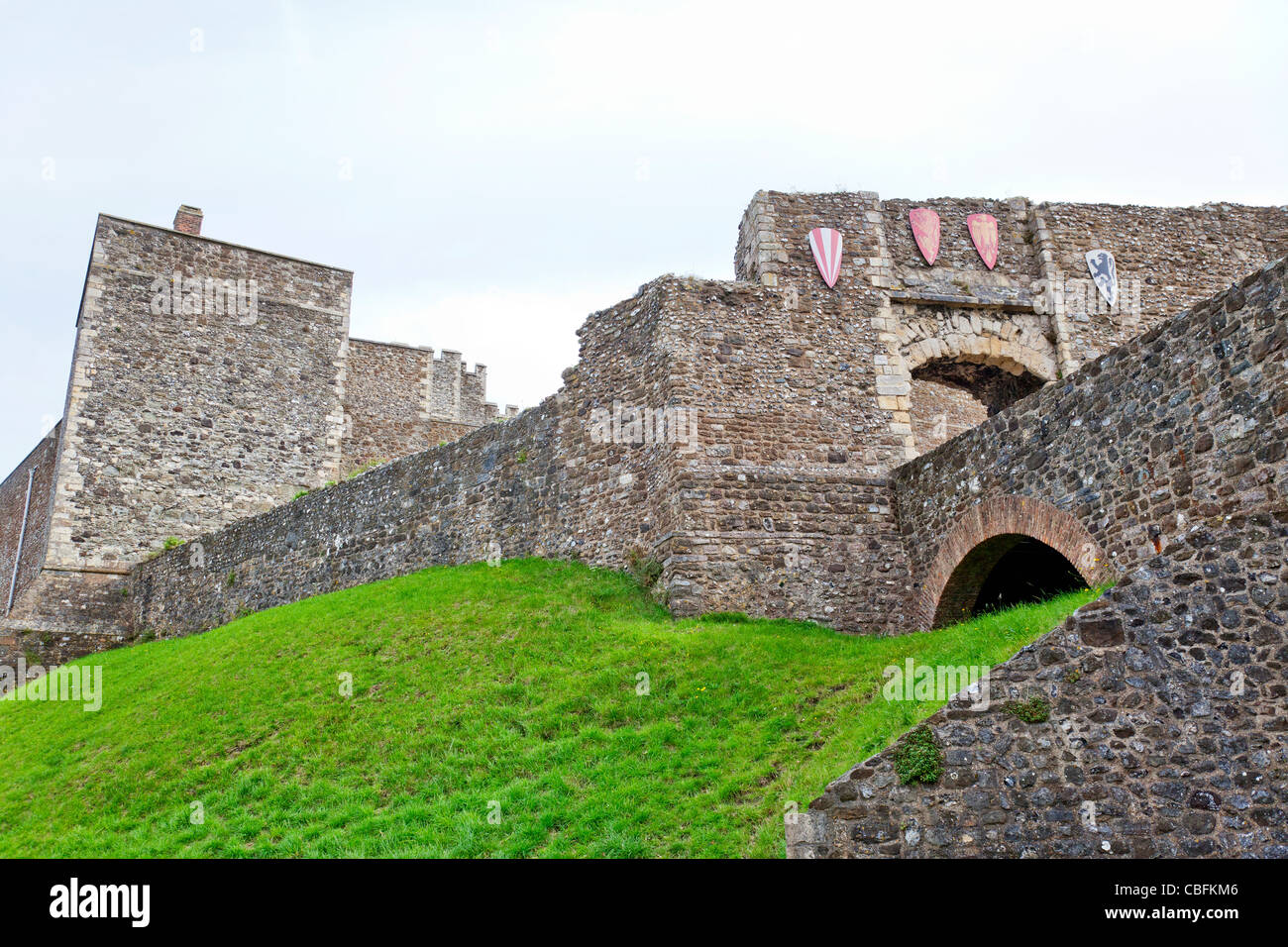 A view of King's Gate and the Great Tower, Dover Castle, Dover, England. Stock Photo