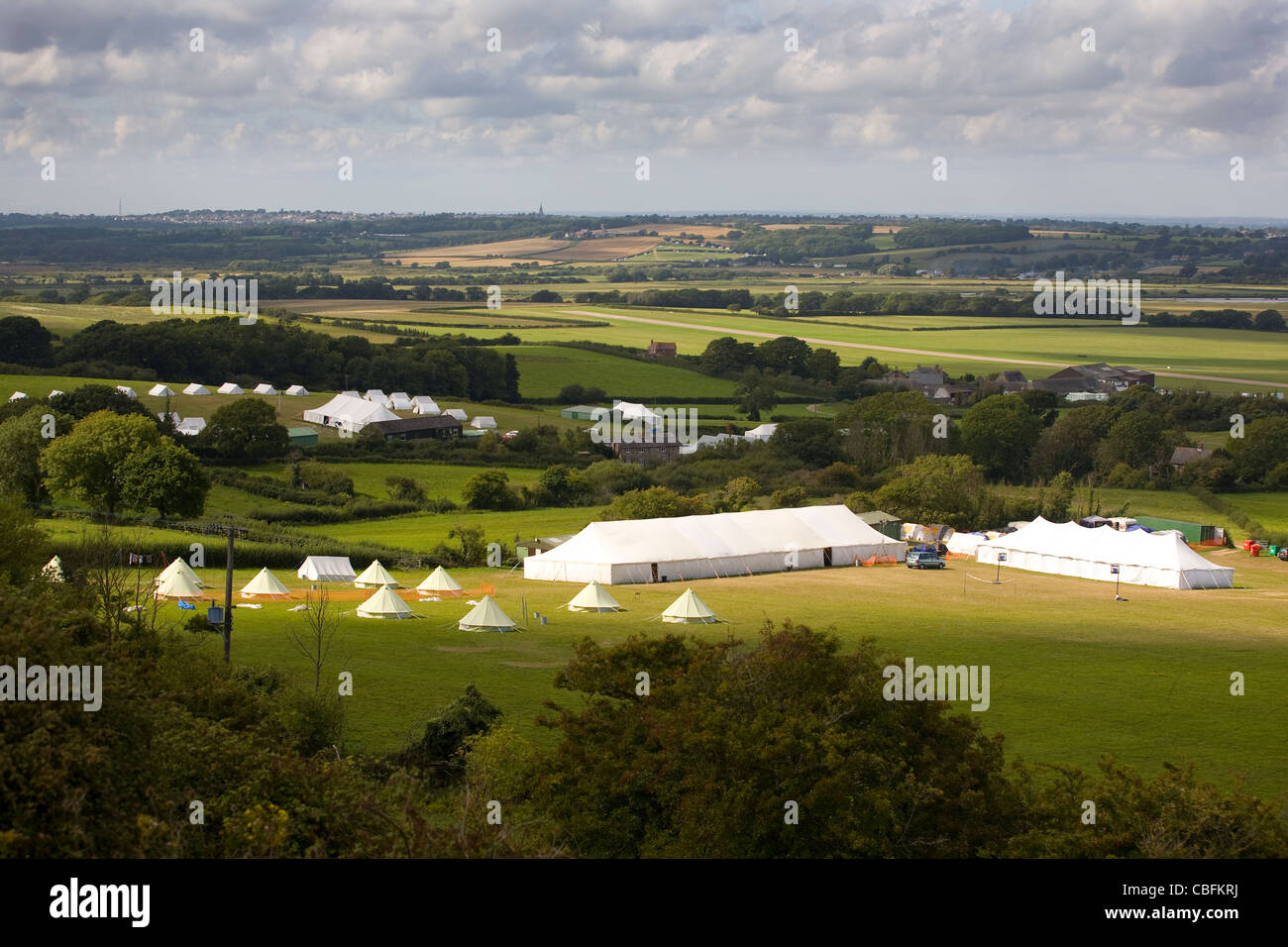 Camping, Tents, Caravan Site, Culver Down, Bembridge, Isle of Wight, England, UK Stock Photo Alamy