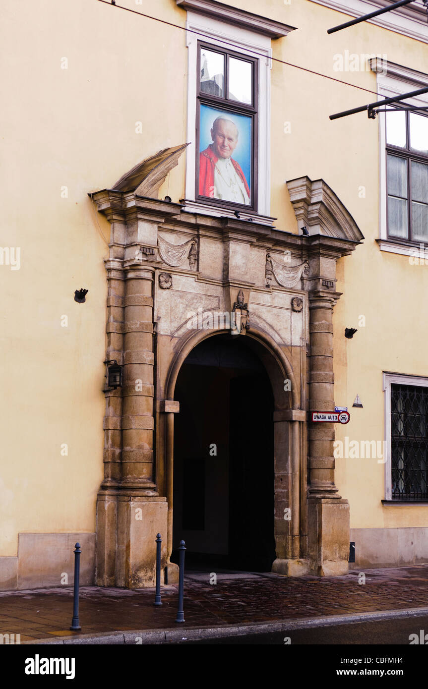 Papal Window at the Bishop's Palace, Franciszkanska, Krakow Stock Photo