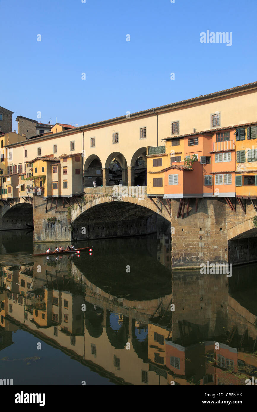 Italy, Tuscany, Florence, Ponte Vecchio, Old Bridge, Stock Photo
