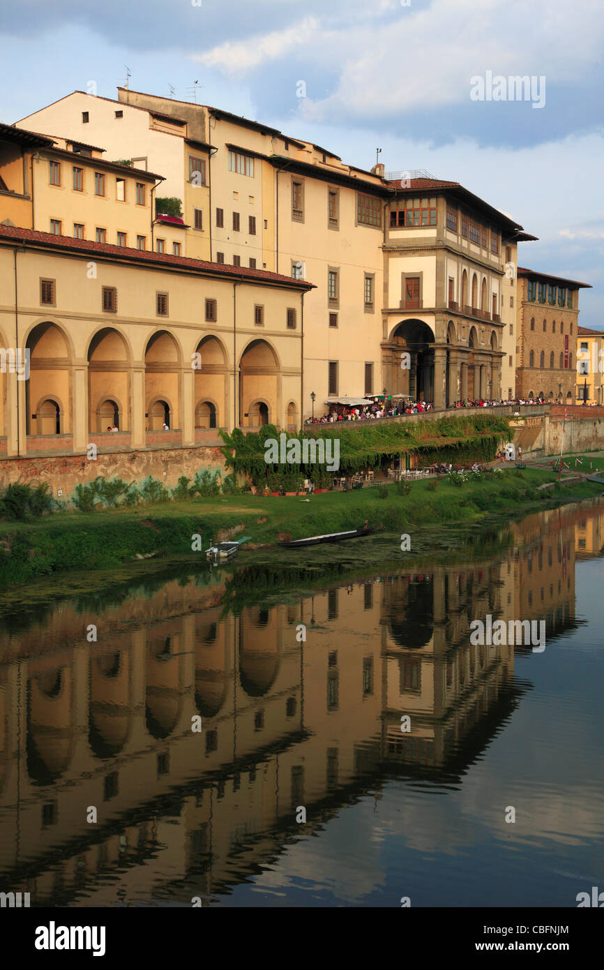 Italy, Tuscany, Florence, Arno river, Lungarno Archibusieri, Stock Photo