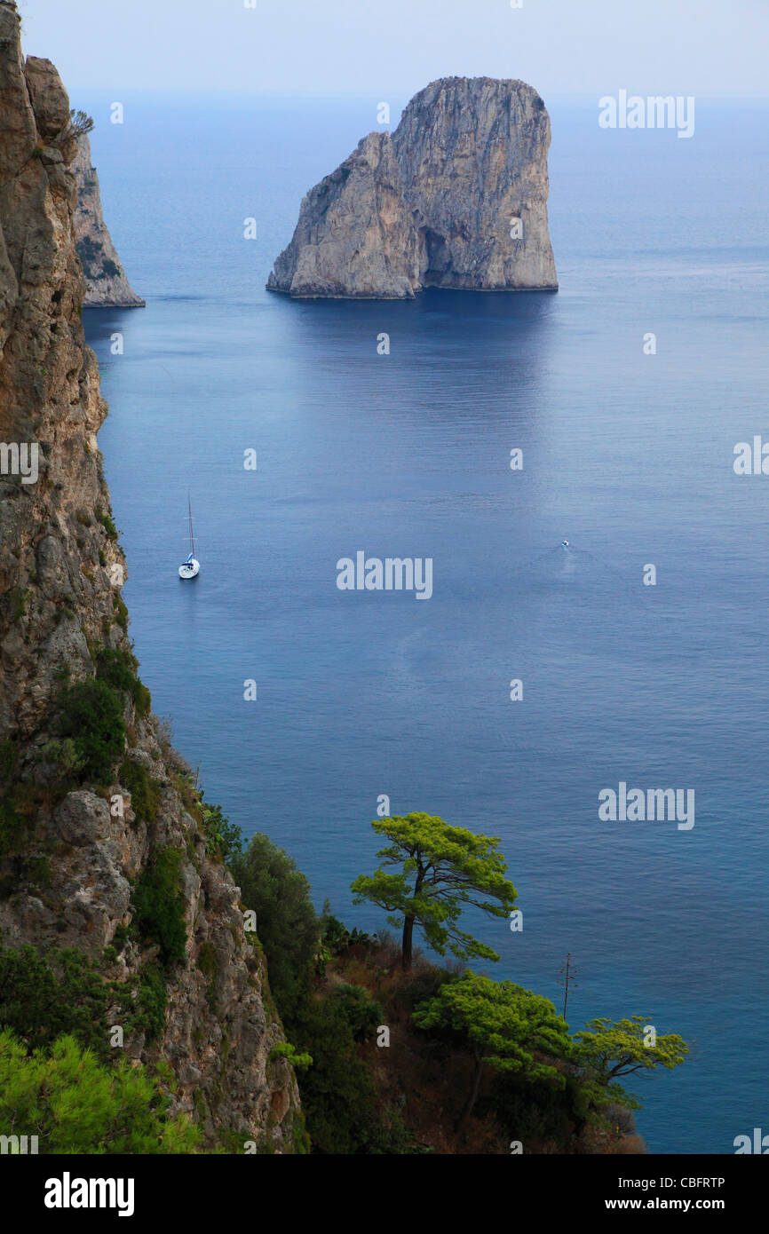 Italy, Campania, Capri, Faraglioni, rocks, Stock Photo
