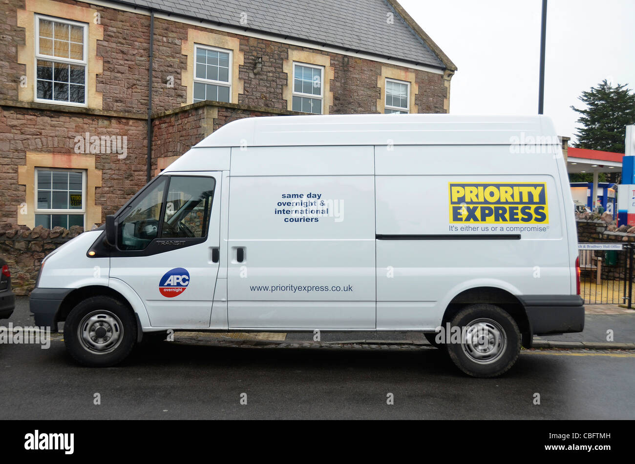 Priority Express delivery van, Bristol, England, UK Stock Photo