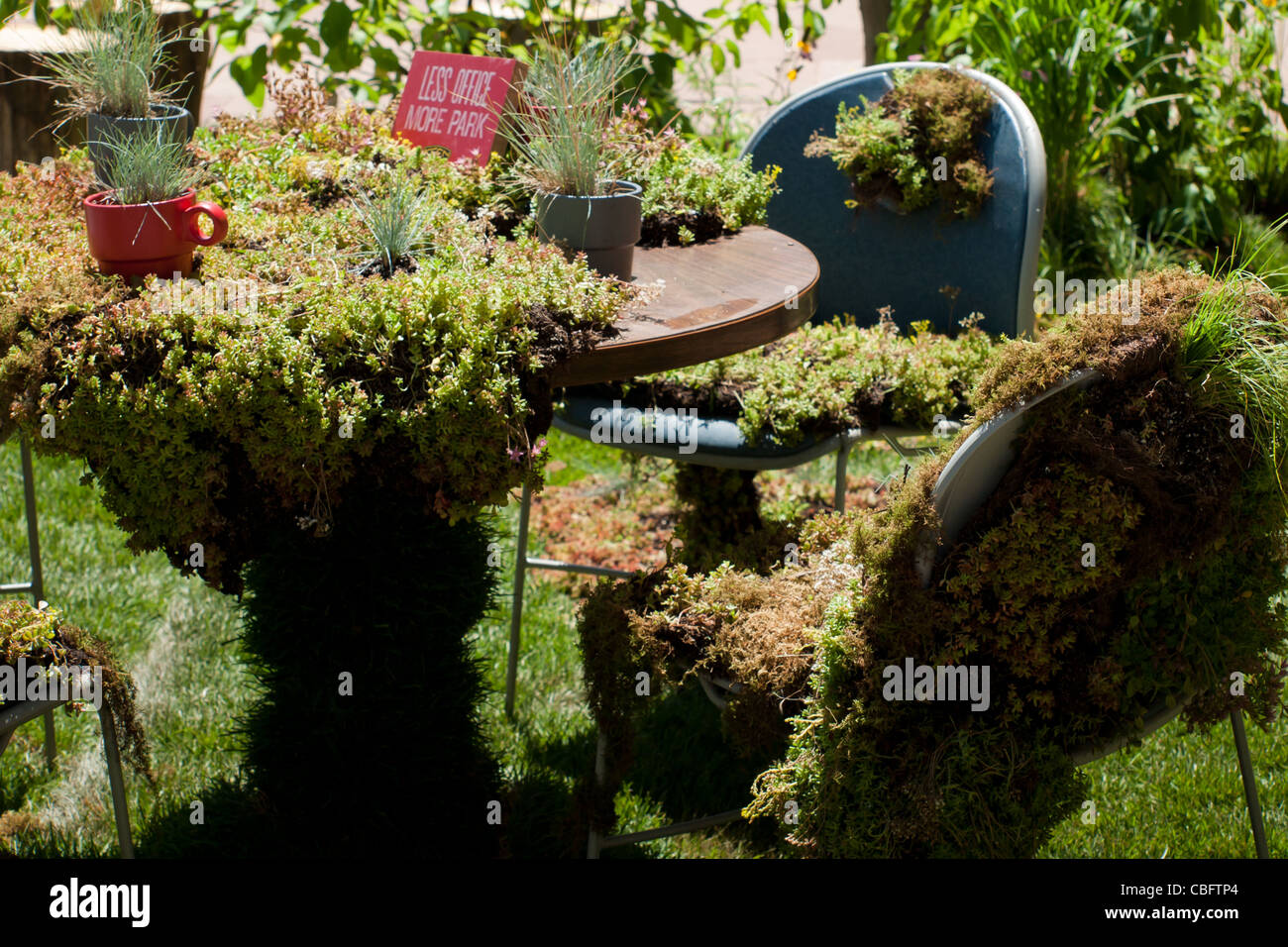 Abandoned office with overgrown plants Stock Photo Alamy