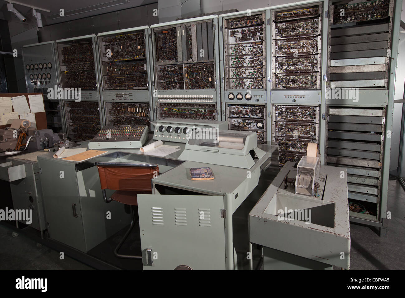 CSIRAC - stands for:  Commonwealth Scientific and Industrial Research Organisation Automatic Computer. Museum of Melbourne Stock Photo