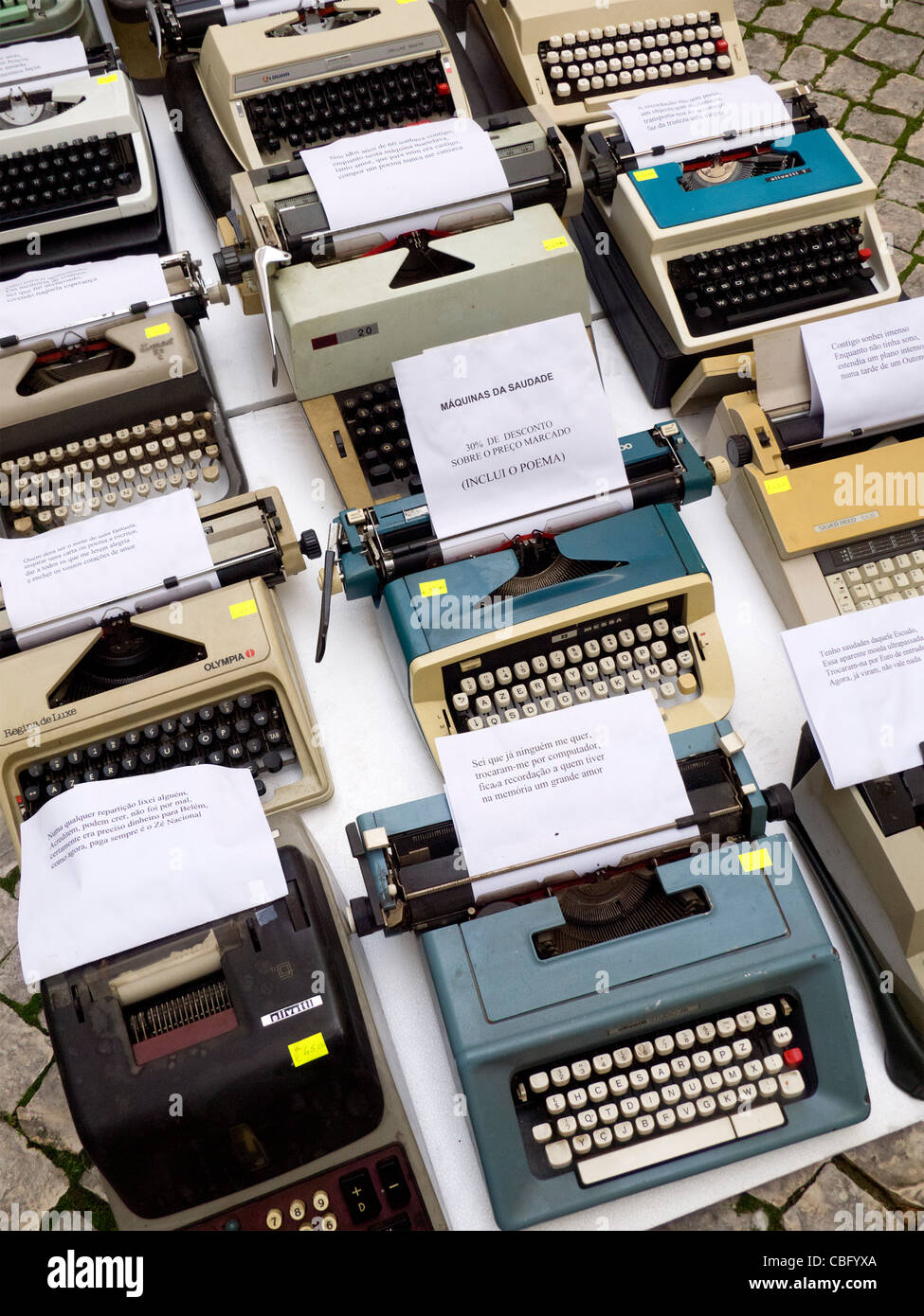 Old typewriters Stock Photo