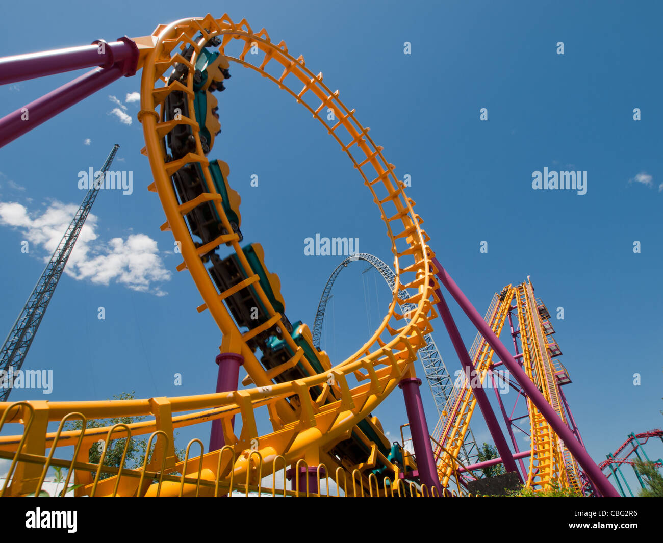 Roller Coaster At The Elitch Gardens Theme Park In Denver