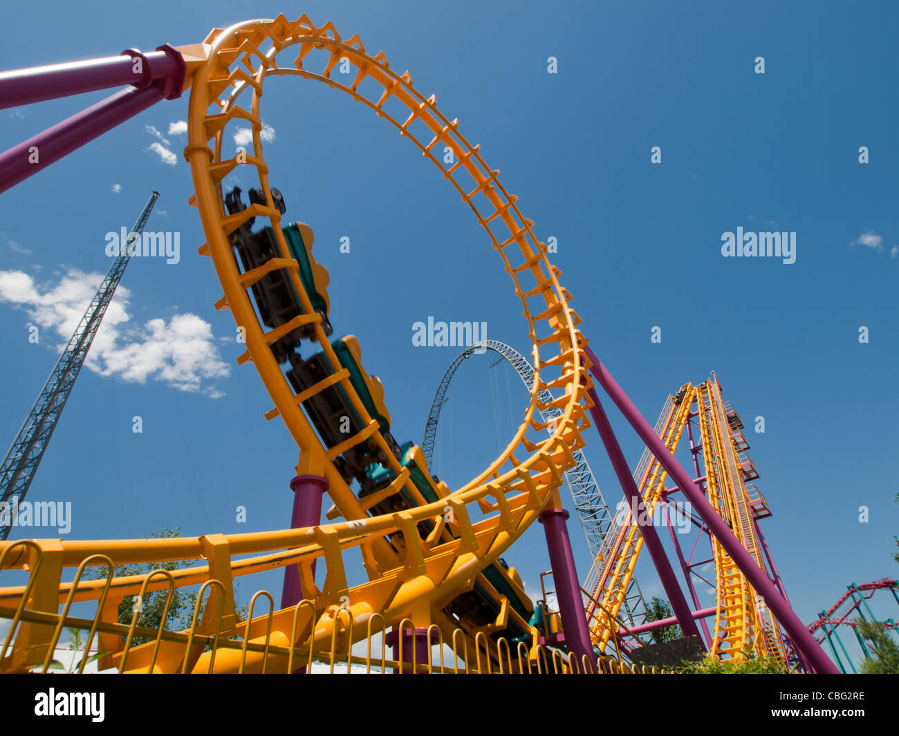 Roller Coaster At The Elitch Gardens Theme Park In Denver