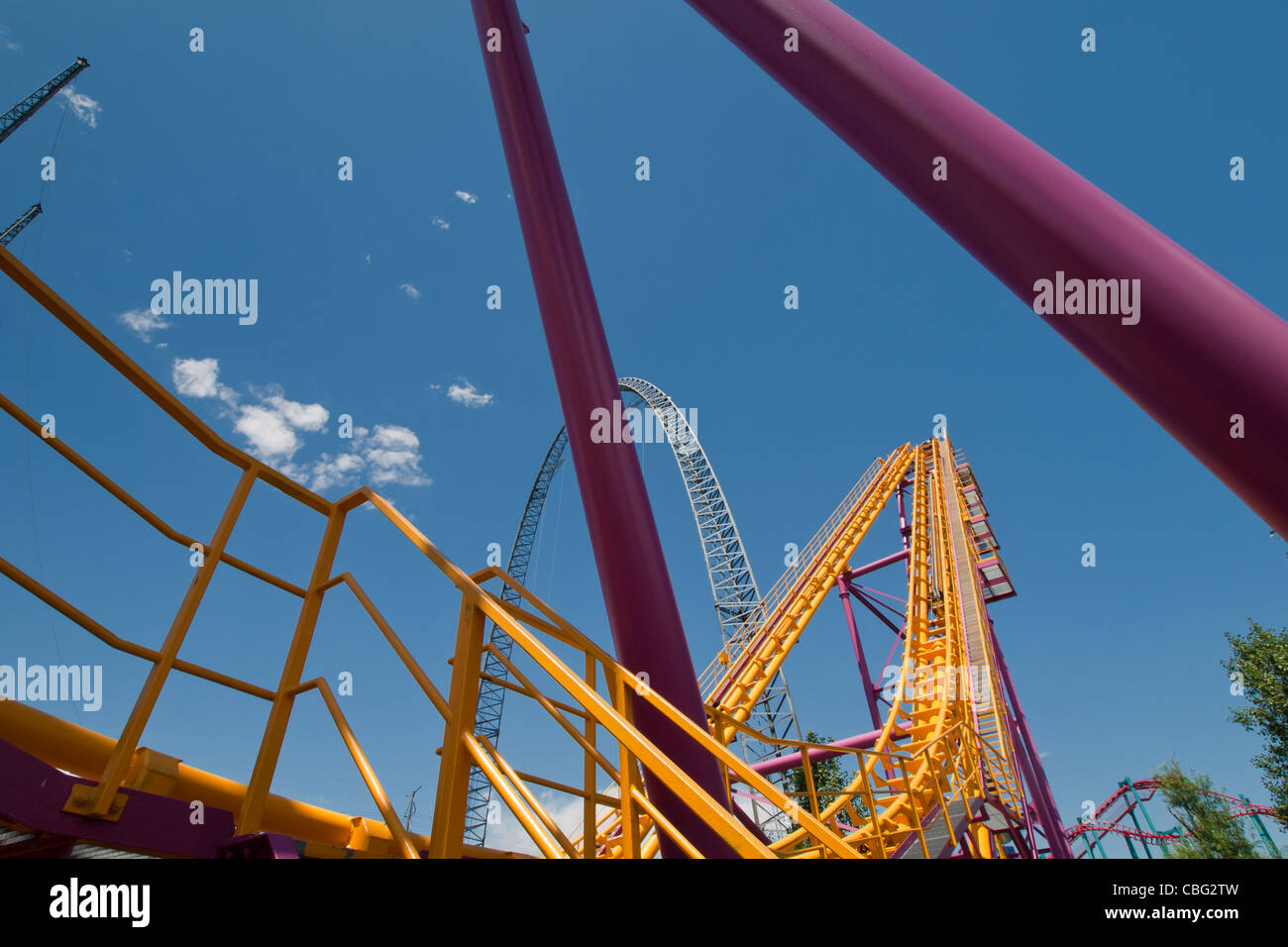 Roller coaster at the Elitch Gardens Theme Park in Denver, Colorado