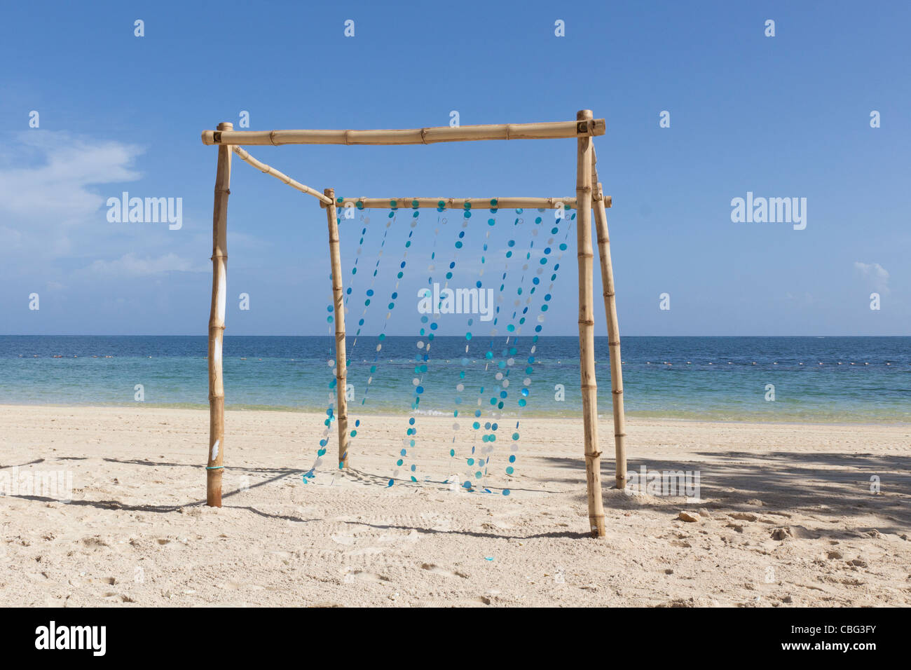 Wedding archway at  the beach of  Montego Bay, Jamaica Stock Photo