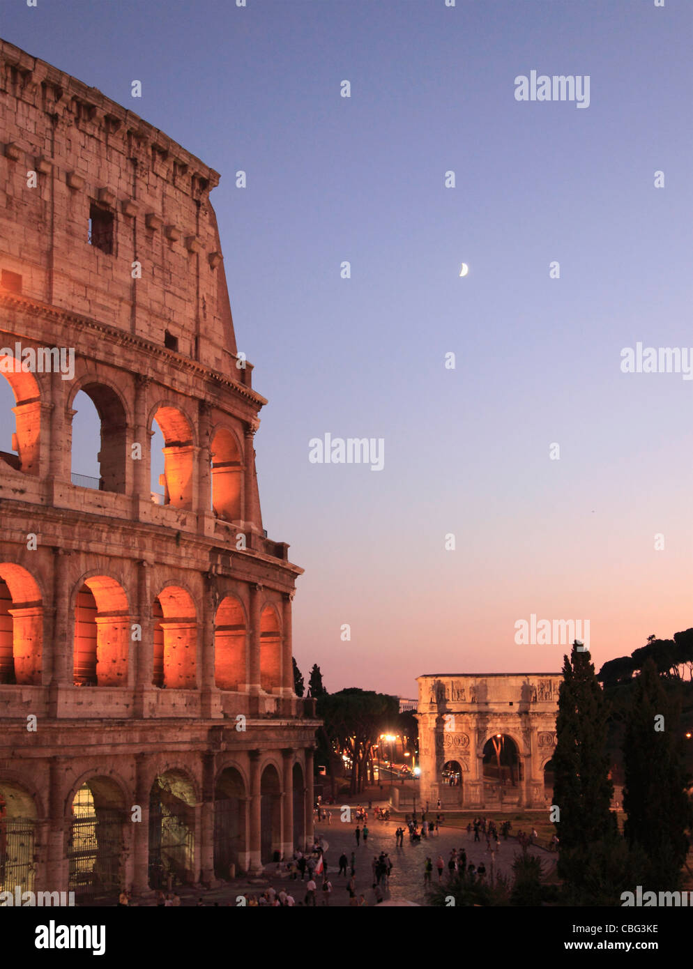 Italy, Lazio, Rome, Colosseum, Arco di Costantino, Stock Photo