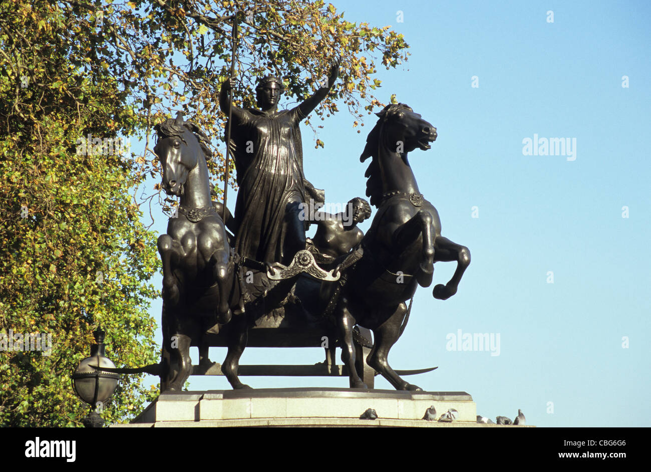 Statue of Boudica, Westminster, London, UK Stock Photo