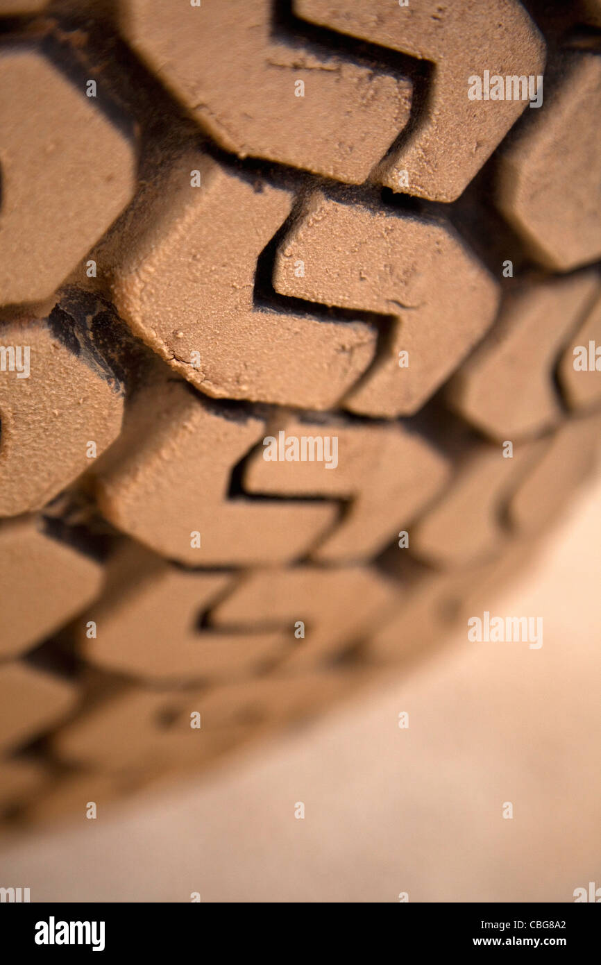 Extreme close up, muddy tire tread Stock Photo