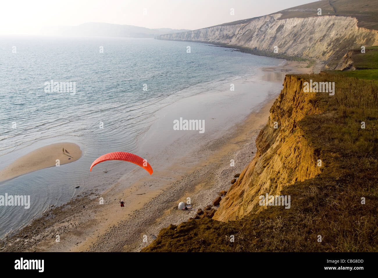 Para Glider paraglider, paragliding, Compton Bay, Isle of Wight