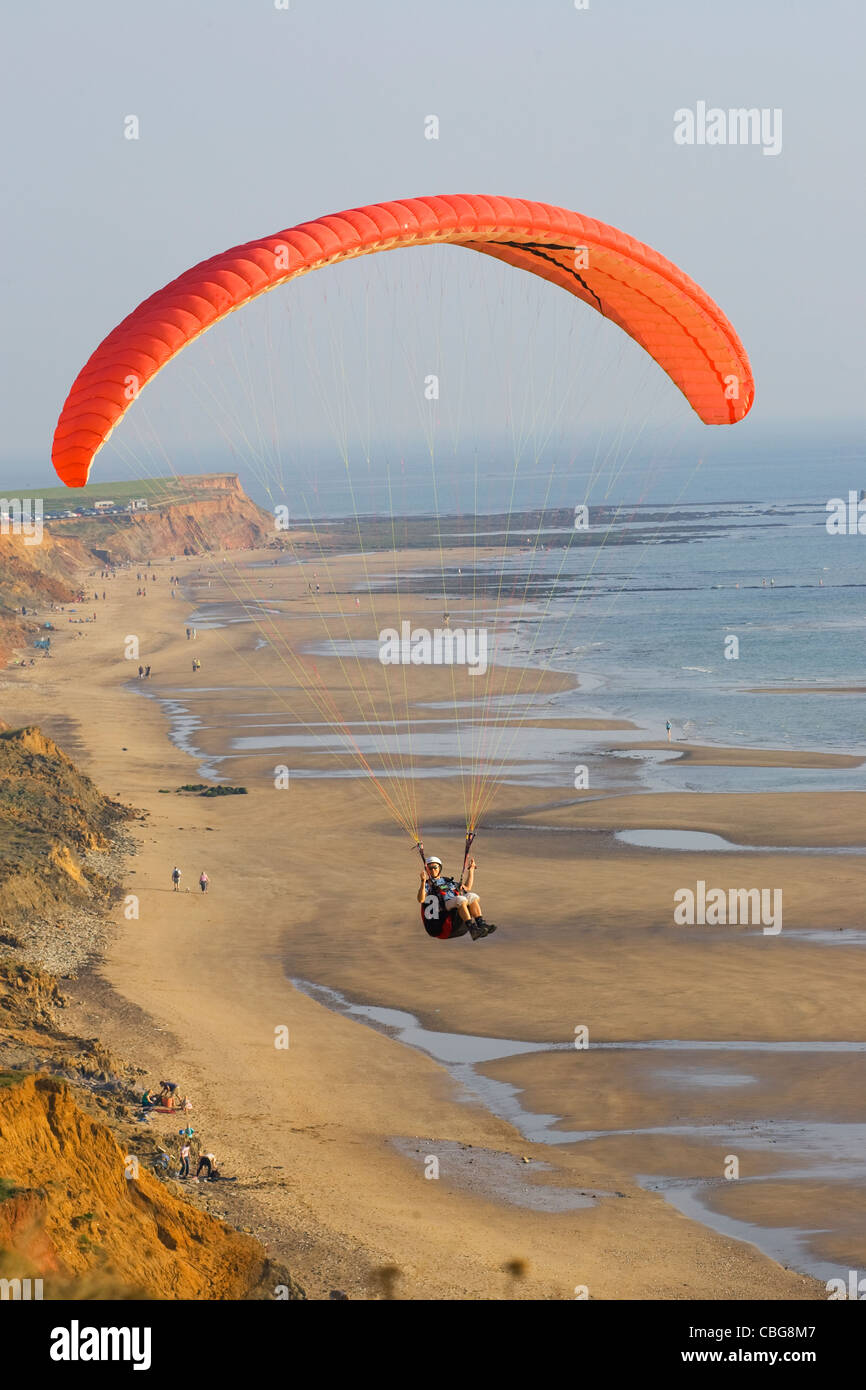 Para Glider paraglider, paragliding, Compton Bay, Isle of Wight
