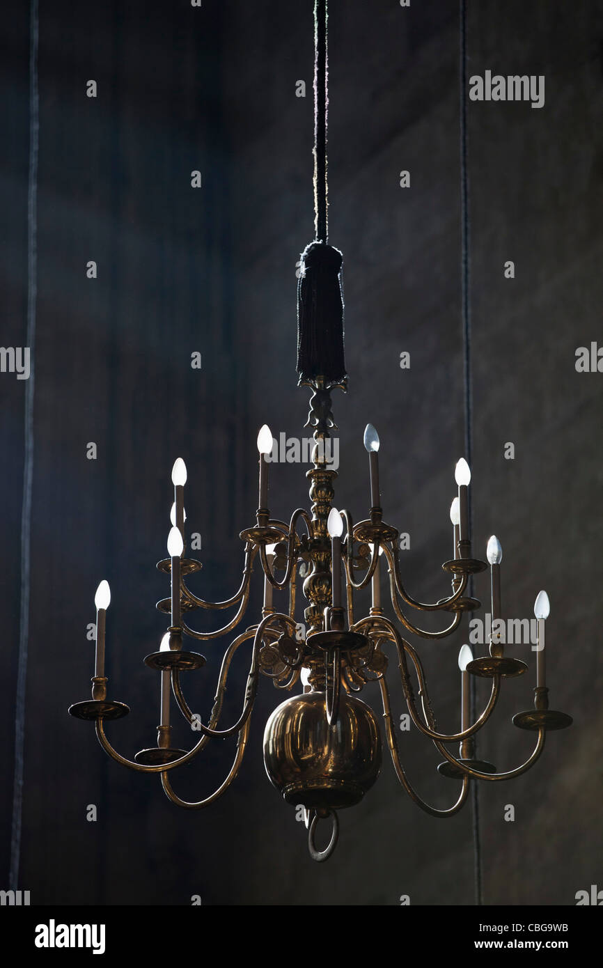 A hanging chandelier Stock Photo