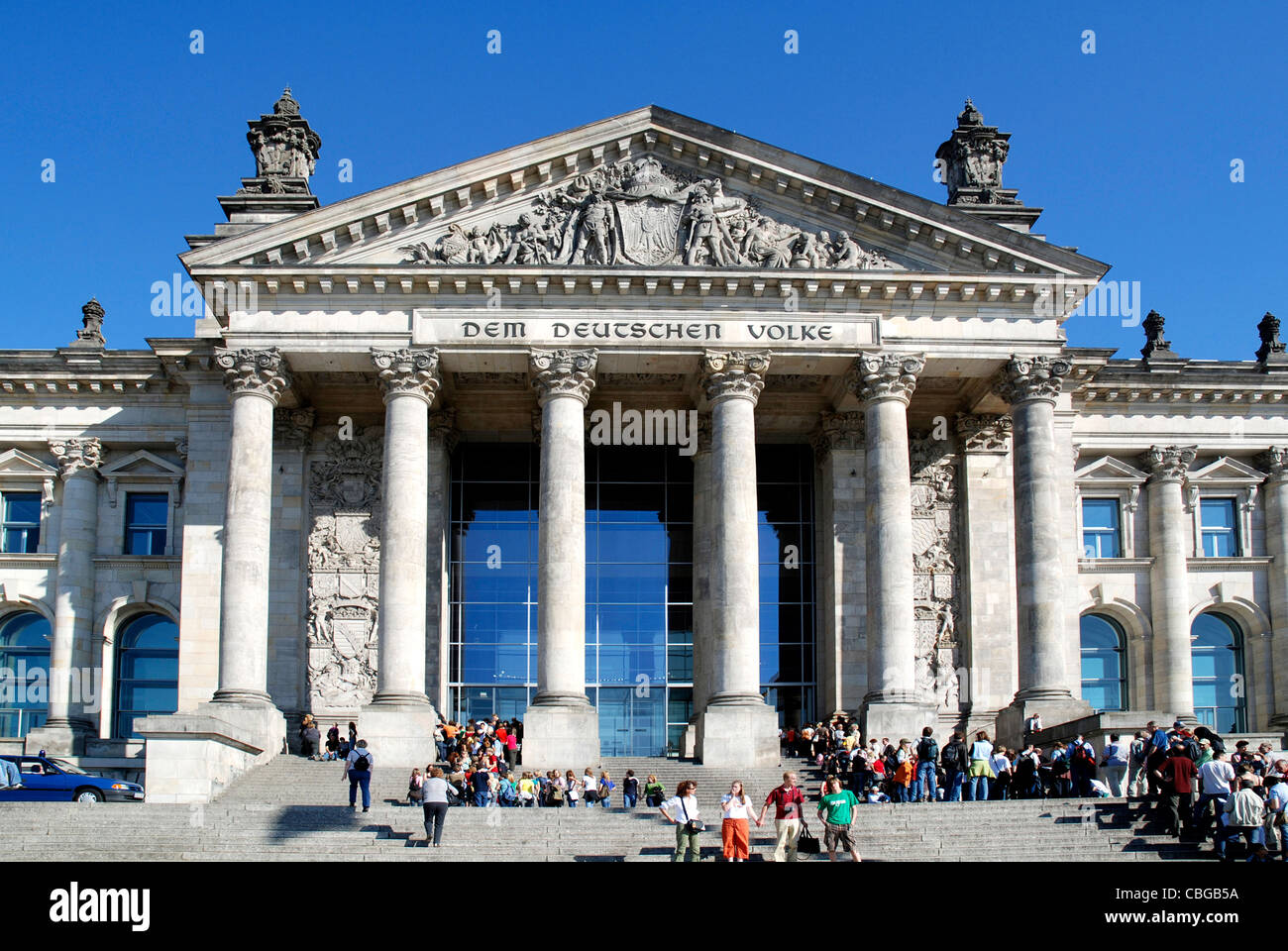 German Reichstag building in Berlin - Seat of the German Federal Parliament Bundestag. Stock Photo