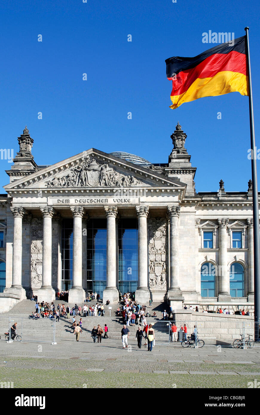 German Reichstag building in Berlin - Seat of the German Federal Parliament Bundestag. Stock Photo