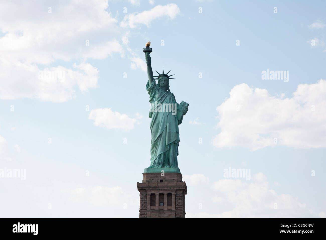Front view of Statue of Liberty on her pedestal Stock Photo Alamy