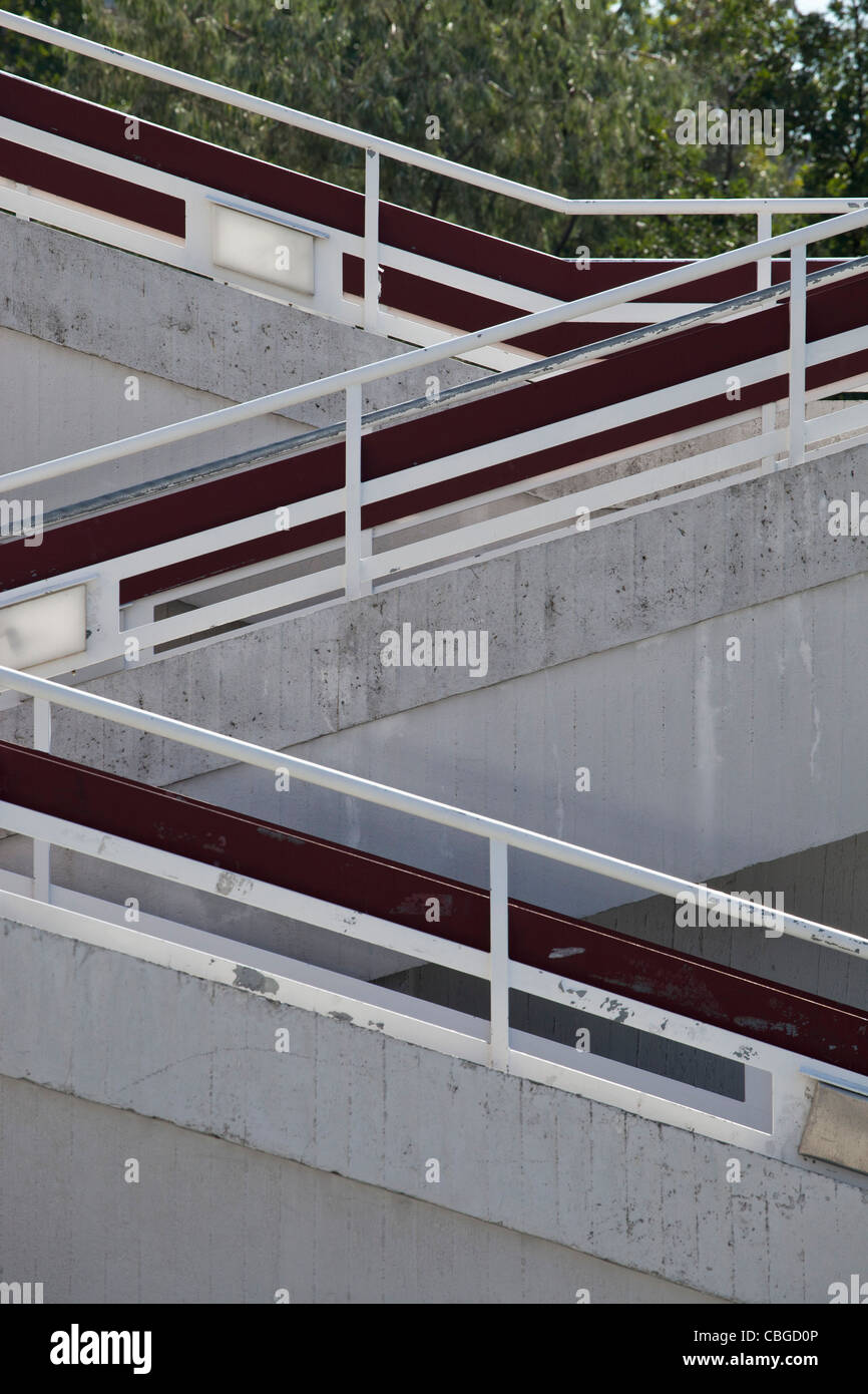 Zigzag shape formed from concrete steps Stock Photo