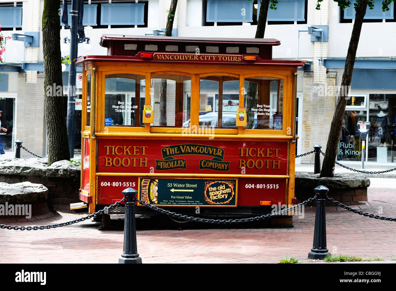 The Vancouver trolley company ticket booth Stock Photo - Alamy