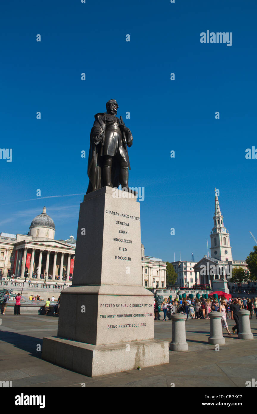 Statue of General Charles James Napier (1855) Trafalgar Square central London England UK Europe Stock Photo