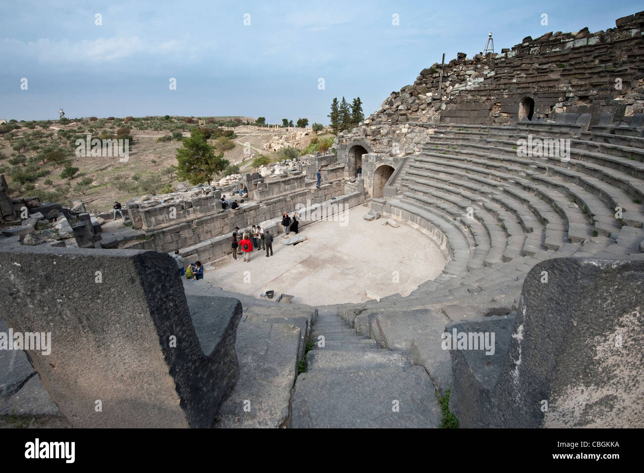 Ancient theatre at Umm Qais, Jordan Stock Photo