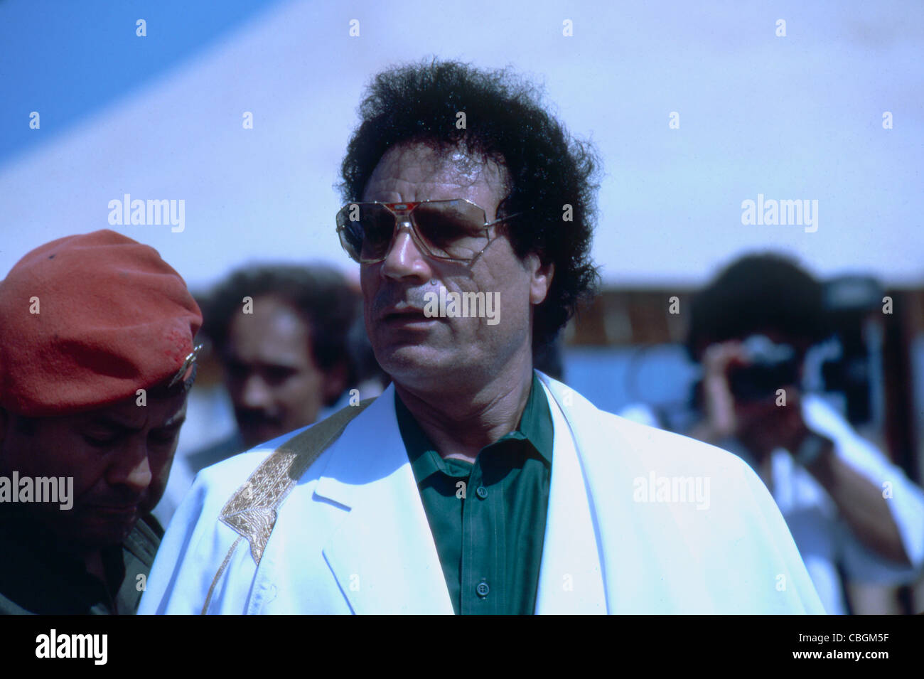 Libya President Muammar Gaddafi at celebrations marking his 20th year